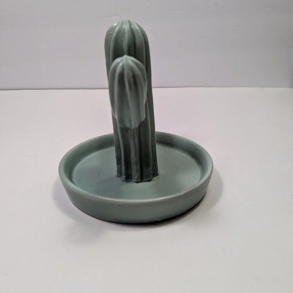 Cactus Ceramic Jewelry Dish Holder Display Green Home Decor Plant Lover Desert